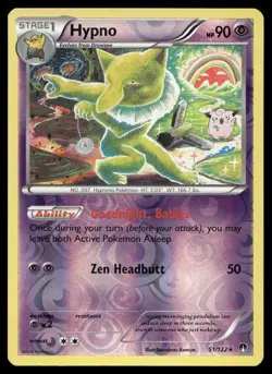 Hypno 51/122 XY Break Point Reverse Holo Tomokazu Komiya Nintendo Pokemon Card - Image 1