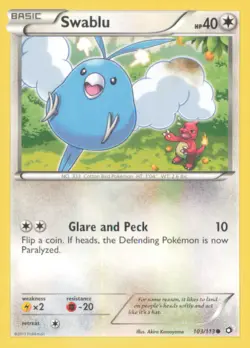 SWABLU 103/113 COMMON LEGENDARY TREASURES POKEMON NEAR MINT - Image 1