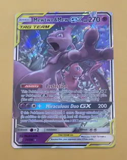 Mewtwo & Mew GX 71/236 Tag Team Ultra Rare Unified Minds Pokemon Card - Image 1