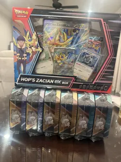 Pokemon Sealed Lot Hop’s Zacian ex Box & 6 Mini Tins Factory Sealed - Image 2