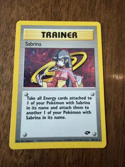 Pokemon TCG – Sabrina 20/132 Holo Rare Unlimited – Gym Heroes – Vintage WOTC - Image 1