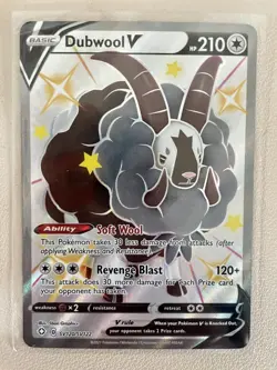 Pokemon TCG Dubwool V Shining Fates SV120/SV122 Holo Shiny Holo Rare NM - Image 1