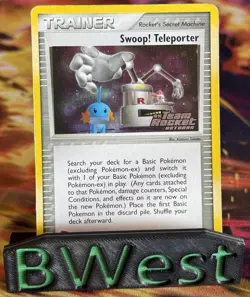 Swoop! Teleporter MP Ex Team Rocket Returns Reverse Holo 92 Pokemon Mudkip Stamp - Image 1