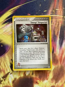 Swoop! Teleporter MP Ex Team Rocket Returns Reverse Holo 92 Pokemon Mudkip Stamp - Image 2