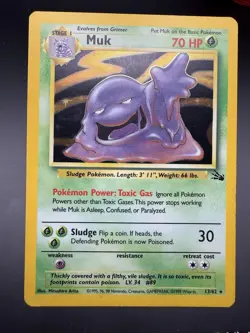 Pokemon TCG Muk Holo Rare Card 13/62 Fossil Set 1999 WOTC - Image 1