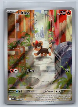 Litleo 139/132 Illustration Rare Mega Evolution Pokemon Holo Near Mint - Image 1