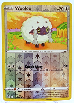 Wooloo 222/264 Common Fusion Strike Pokemon Reverse Holo Near Mint - Image 1