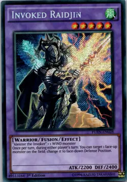 Yugioh Invoked Raidjin FUEN-EN028 1st Edition Secret Rare NM - Image 1