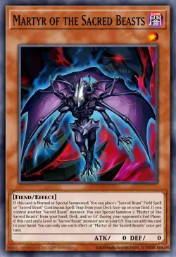 Yugioh CORI-EN009 - Martyr of the Sacred Beasts - Super Rare - Image 1