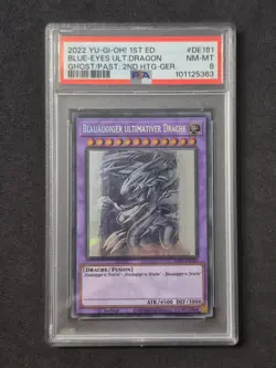 Yu-Gi-Oh, Blauaugiger Ultimativer Drache, GFP2-DE181 Ghost Rare, PSA 8, 1. Ed DE - Image 1