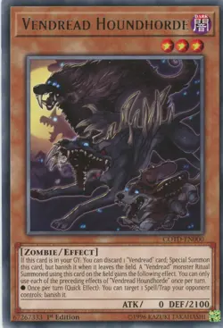 Yugioh Vendread Houndhorde COTD-EN000 Rare 1st Edition NM x3 Play Set - Image 1