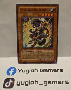 YUGIOH GLADIATOR BEAST DARIUS PTDN 1ST EDITION COMMON LIGHT PLAYED - Image 1