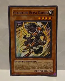 YUGIOH GLADIATOR BEAST DARIUS PTDN 1ST EDITION COMMON LIGHT PLAYED - Image 3