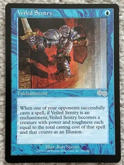 MTG Veiled Sentry URZA'S SAGA NM BLUE UNCOMMON Magic the Gathering - Image 1