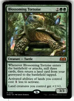 Blossoming Tortoise 163 Mythic Wilds of Eldraine Magic: The Gathering LP - Image 1