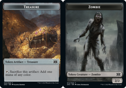 1x Treasure Token // Zombie Token - Foil MTG - Double Masters 2022 - Light Play - Image 1