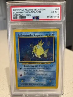 2002 Pokemon German Neo Revelation Shining Magikarp #66 PSA 6 *NEW CERT* - Image 1