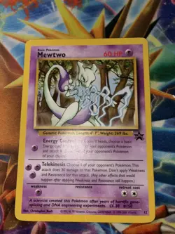 Pokemon TCG - Mewtwo 12 WOTC Black Star Promo - Christopher Rush 1998 - (LP-) - Image 1
