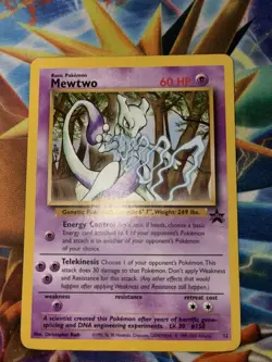 Pokemon TCG - Mewtwo 12 WOTC Black Star Promo - Christopher Rush 1998 - (LP-) - Image 3