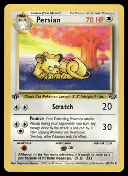 Pokemon Persian 1st Edition 42/64 Uncommon Jungle NM - Image 1