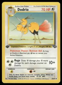 Pokemon Dodrio 1st Edition 34/64 Uncommon Jungle NM - Image 1