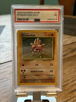 1999 Pokemon Game #7 Hitmonchan-Holo PSA 7 NM 7/102 - Image 1