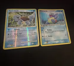 Pokemon TCG Squirtle 112/132 Holo Promo & Wartortle 42/100 2-Card Lot - Image 1