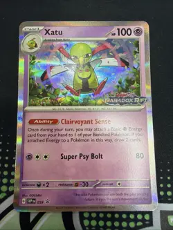 Xatu SVP059 - Paradox Rift - STAFF Stamped Prerelease Pokemon Card - Image 1