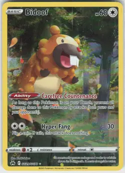 Bidoof GG29/GG70 Holo Crown Zenith Galarian Gallery Pokemon NM - Image 2