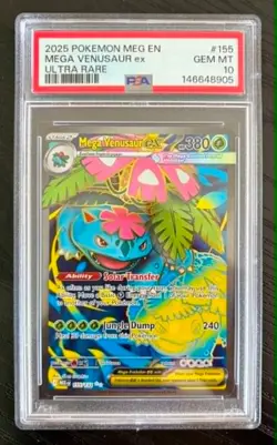 PSA 10 GEM MINT Pokemon Mega Venusaur ex 155 2025 Evolutions Full Art Ultra Rare - Image 1