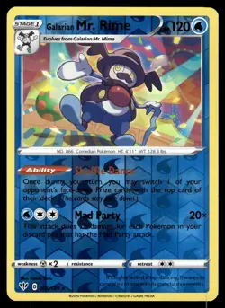 GALARIAN MR. RIME - 036/189 Rare Darkness Ablaze Pokemon Reverse Holo NM - Image 1