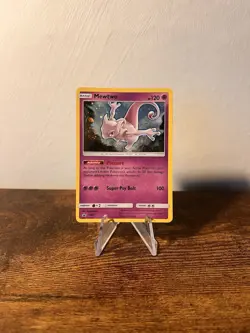 Pokemon TCG Mewtwo SM77 Ultra Rare Holo Black Star Promo Card Near Mint - Image 1