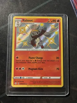 Pokemon TCG Raboot Shiny Holo Rare SV016/SV122 Shining Fates Vault - Image 1