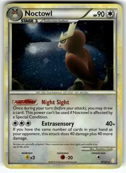 Noctowl 8/123 Holo Rare HeartGold & SoulSilver Pokemon Holo Lightly Played - Image 1