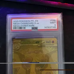 2025 POKEMON PFL EN-PHANTASMAL FLAMES MEGA HYPER RARE MEGA CHARIZARD X EX PSA 9 - Image 2