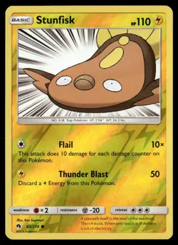 Stunfisk 83/214 Common Lost Thunder Pokemon Reverse Holo Near Mint - Image 1