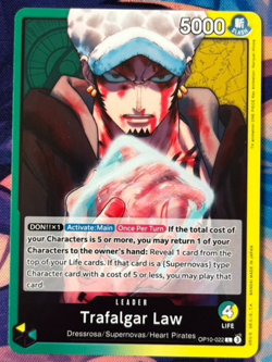 Trafalgar Law OP10-022 Leader Royal Blood OP10 One Piece Card Game English NM - Image 1