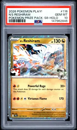 N's Reshiram - Rare Prize Pack Series Cards 116/159 PSA 10 Low POP !!!! - Image 1