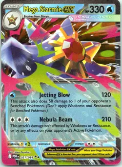 Mega Starmie ex 021/088 Double Rare Perfect Order Holo NM - Image 1