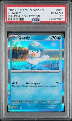 2023 Pokemon Svp En-Sv Black Star Promo #003 Quaxly Paldea Collection PSA 10 - Image 1