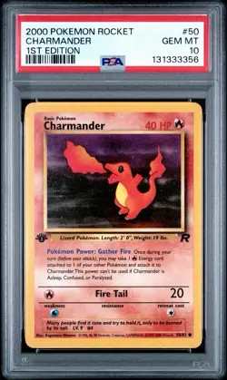 2000 Pokemon 1st Edition Rocket Charmander | PSA 10 Gem Mint - Image 1