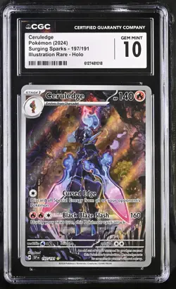 Ceruledge 197/191 Illustration Rare Holo Surging Sparks Pokemon CGC 10 Gem Mint - Image 1