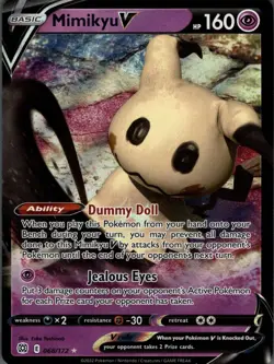 Mimikyu V 068/172 Holo V Rare Brilliant Stars Pokemon Holo Near Mint - Image 1