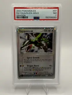 Pokemon Rayquaza ex Holo Ultra Rare 97/97 Dragon 2003 PSA 7 - Image 1