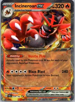 Incineroar ex 034/162 Double Rare Temporal Forces Pokemon Holo Near Mint - Image 1