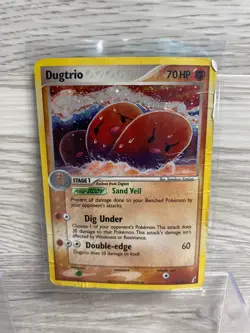 Dugtrio 5/100 Holo Rare Crystal Guardians Pokemon Very Bad Shape - Image 1