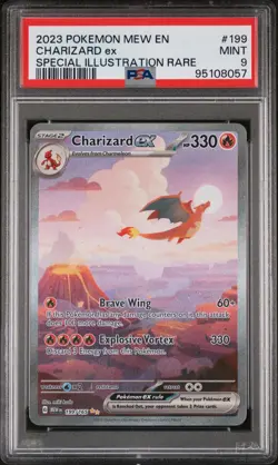 2023 Pokemon Mew En-151 #199 Charizard Ex Special Illustration Rare PSA 9 - Image 1