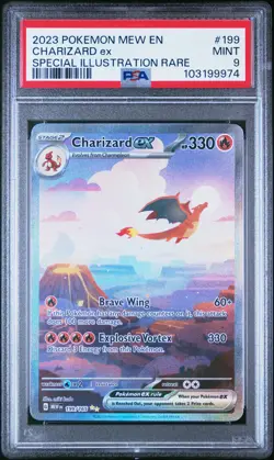 2023 Pokemon Mew En-151 #199 Charizard Ex Special Illustration Rare PSA 9 - Image 1