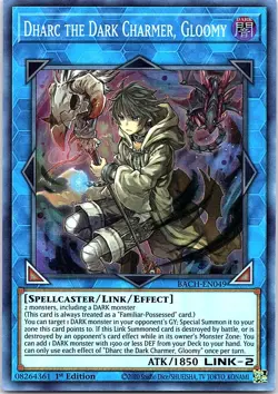 Yugioh: Dharc the Dark Charmer, Gloomy - BACH-EN049 - Super Rare - 1st Ed - NM - Image 1