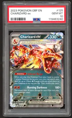 Pokemon Card - PSA 10 Charizard EX 125/197 - Obsidian Flames - GEM MT - PSA10 - Image 1